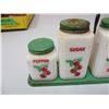 Image 2 : Vintage Green Salt, Pepper, Sugar, And Flower Set