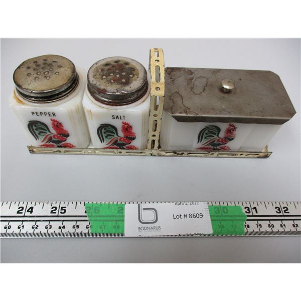 Vintage Salt And Pepper And Butter Set