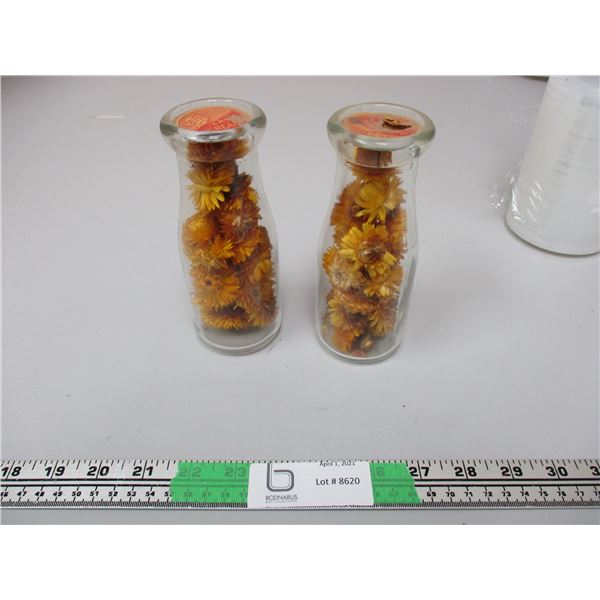 2 Small Milk Bottles