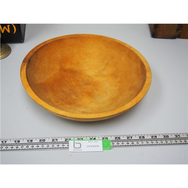 WOODEN BOWL (10 1/2 X 11 1/4 WIDE)