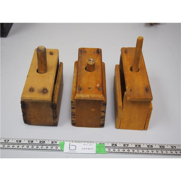 3X THE MONEY/ WOODEN BUTTER PRESSES