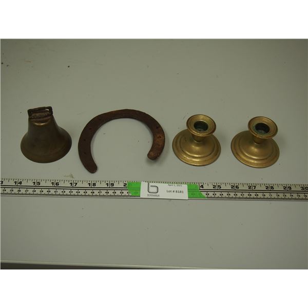 BELL (NO CLAPPER) HORSESHOE & CANDLE HOLDERS