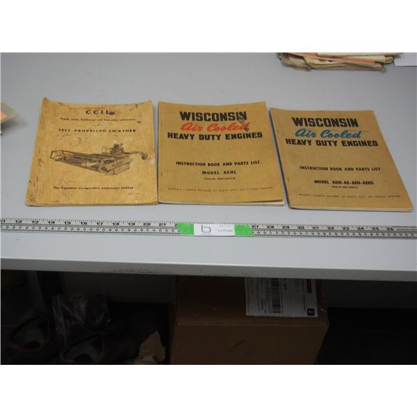 WISCINSIN AIR COOLED ENGINES PARTS BOOKS (2) & CCIL SWALTER PARTS MANUAL