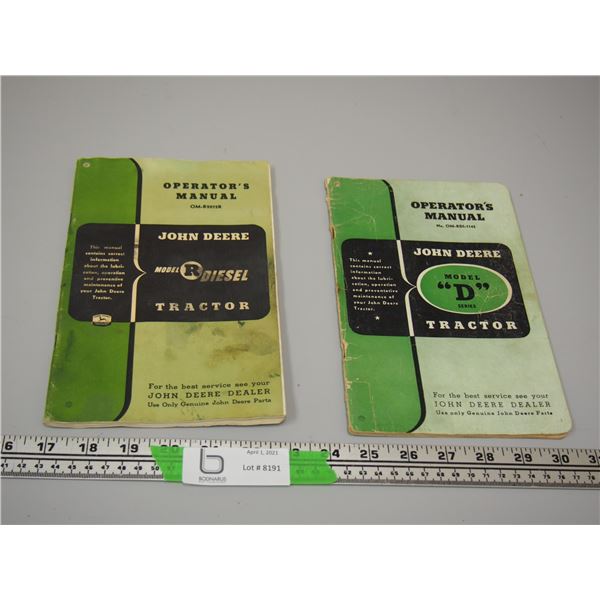 2X THE MONEY/ MODEL D, MODEL R DIEXL JOHN DEERE MANUALS