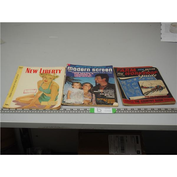 1990 NEW LIBERTY MAGAZINE, FARM WORKSHOP GUIDE & MODERN SCREEN MAGAZINE