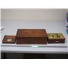 Image 1 : (2) WOODEN STORAGE BOXES & SMALL PICTURE IN FRAME