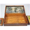 Image 3 : (2) WOODEN STORAGE BOXES & SMALL PICTURE IN FRAME