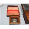 Image 5 : (2) WOODEN STORAGE BOXES & SMALL PICTURE IN FRAME