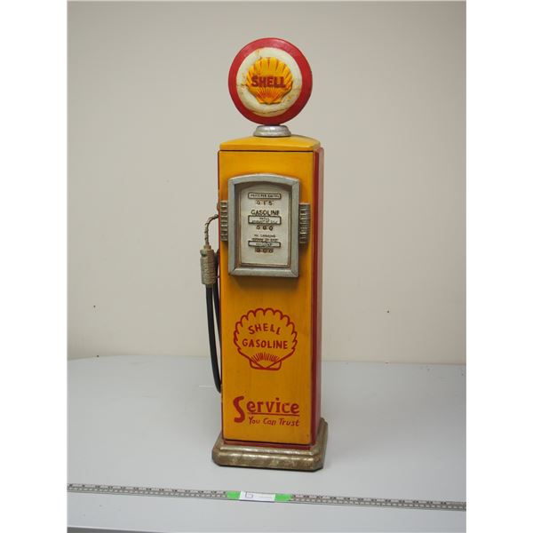 GAS PUMP WOODEN STORAGE CABINET (7 3/4 X 34 IN TALL)