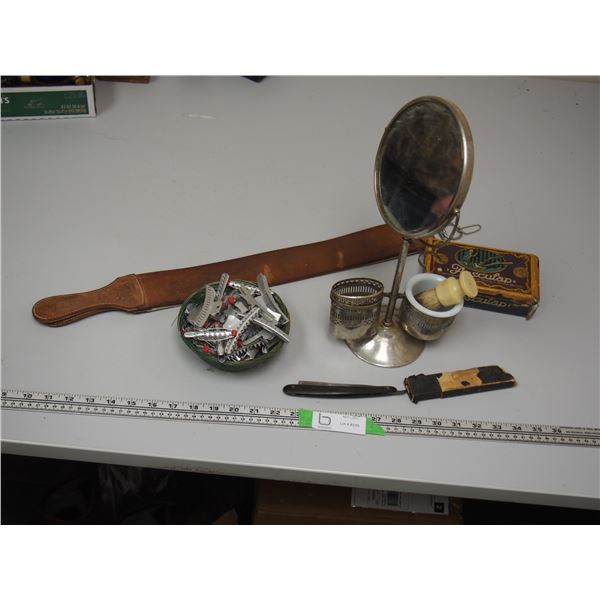 VINTAGE BARBER ITEMS & ADVERTISING STRAP OF SASKATOON