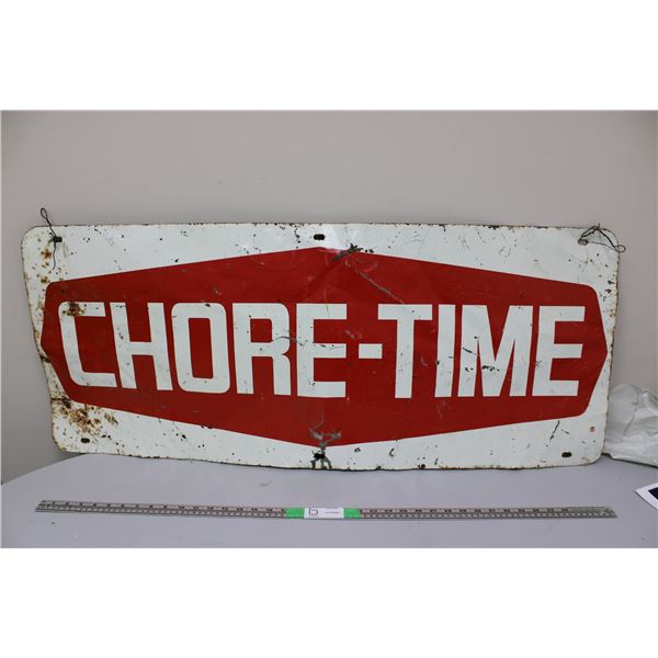 Chore Time Metal Sign 43.5" x 18"