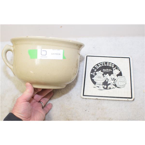 POTTERY THUNDER MUG & TRIVET