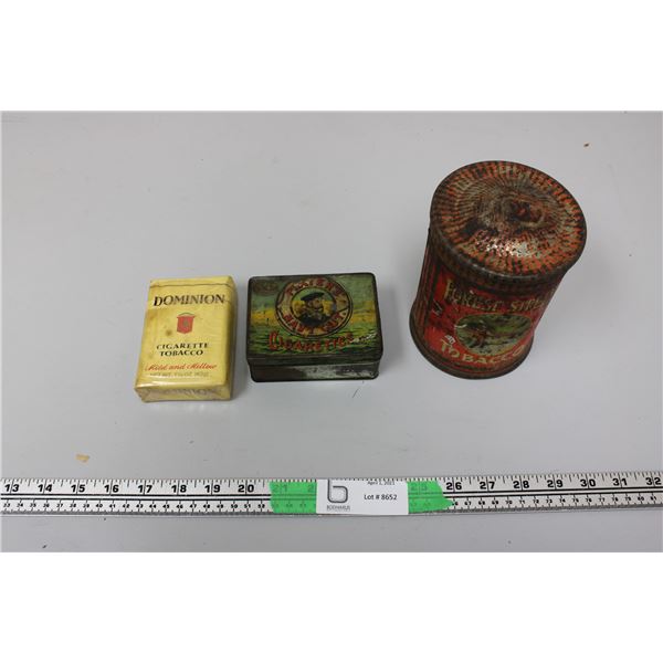 Vintage Forest and Stream Player Tobacco Cans