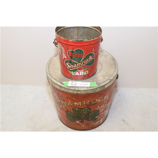 SHAMROCK LARD TINS