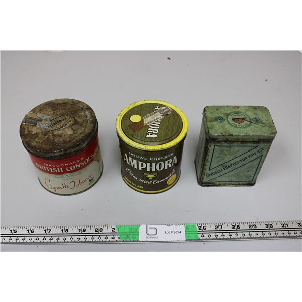3 Tobacco Tins
