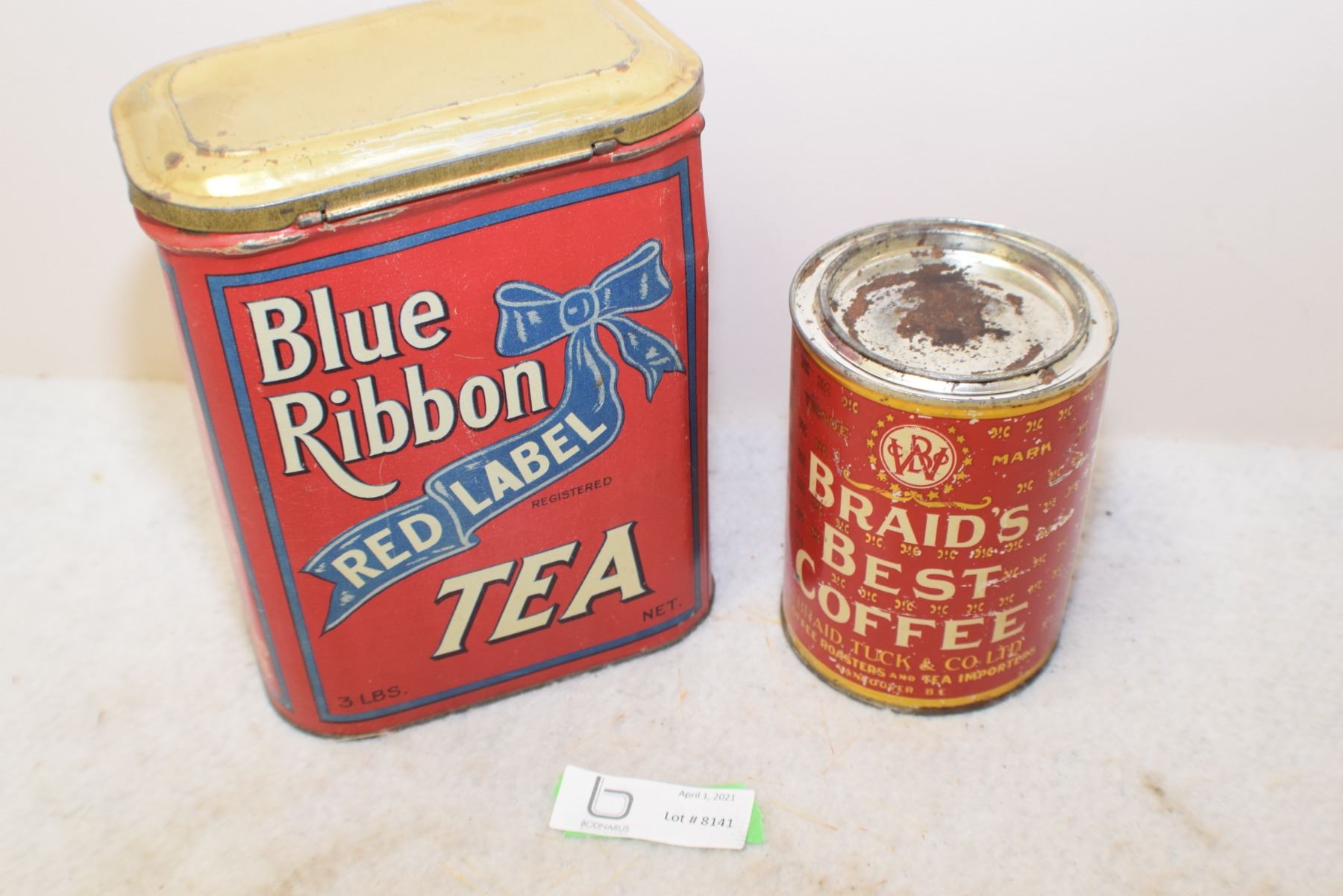 BRAIDS COFFEE/ BLUE RIBBON TEA TIN