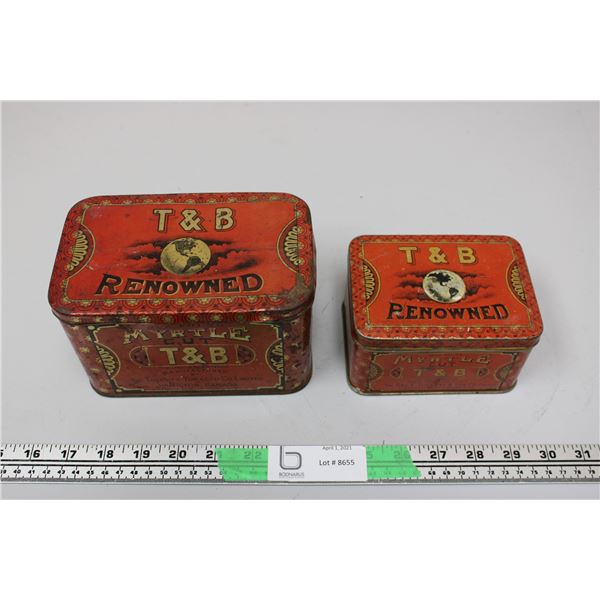 T and B Tobacco Cans
