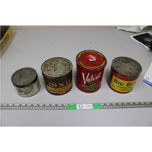 Vintage Tobacco Cans Big Ben, Velvet, Dixie, Daily Mail