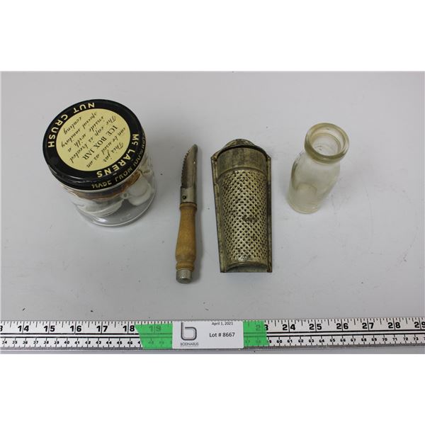 Kitchen Utensils and jar full, Nut Crunch Jar