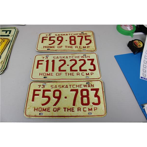 1973 Sask. Licence Plates