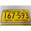 Image 3 : 1967 Sask Licence Plate - Canada Centennial