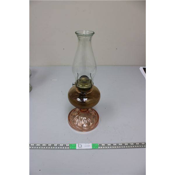 Pink Depression Oil Lamp
