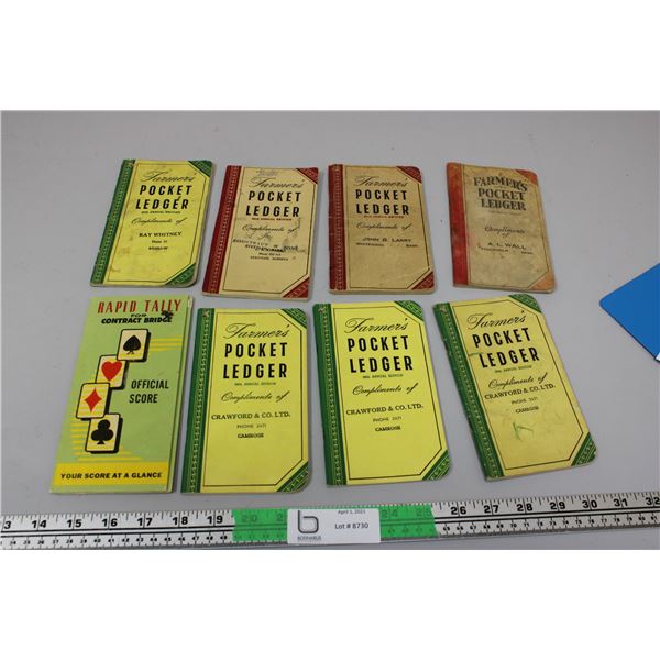 1950's Farmers Pocket Ledgers (8 pieces)