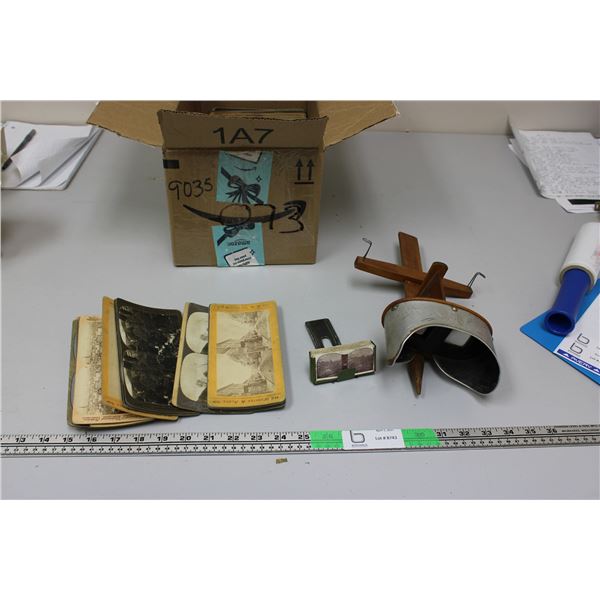 1904 Vintage Steroscope with 160+ Cards