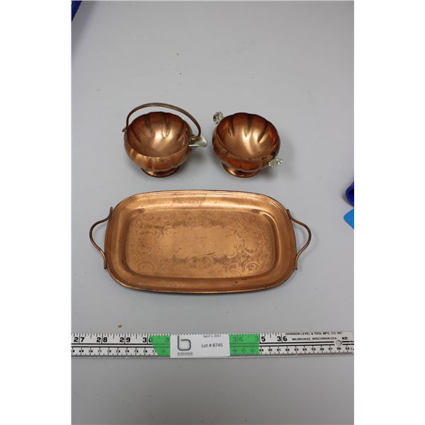Misc. Copper Cups and Plate
