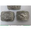 Image 2 : 3 Small NFR 1985 and 1986 Belt Buckles