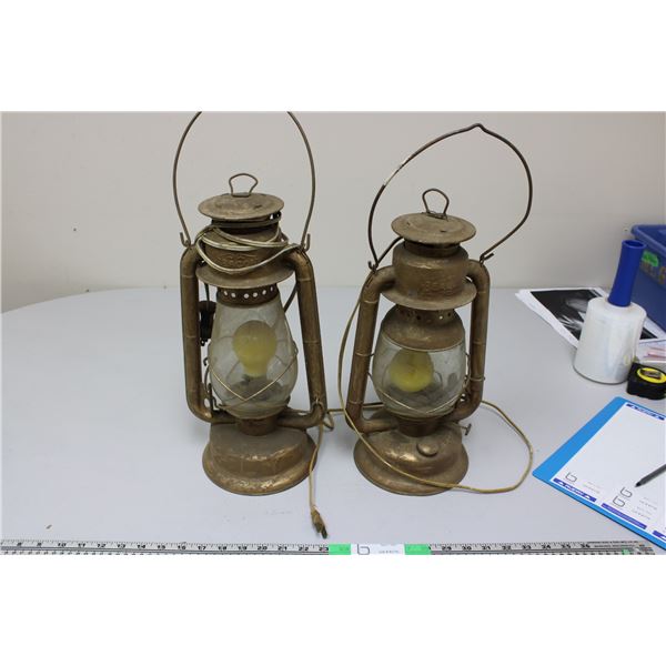 2 Barn Lanterns - converted to electric