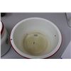 Image 2 : Enamel Ware Bowl and Pot w/ Lid