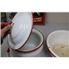 Image 3 : Enamel Ware Bowl and Pot w/ Lid