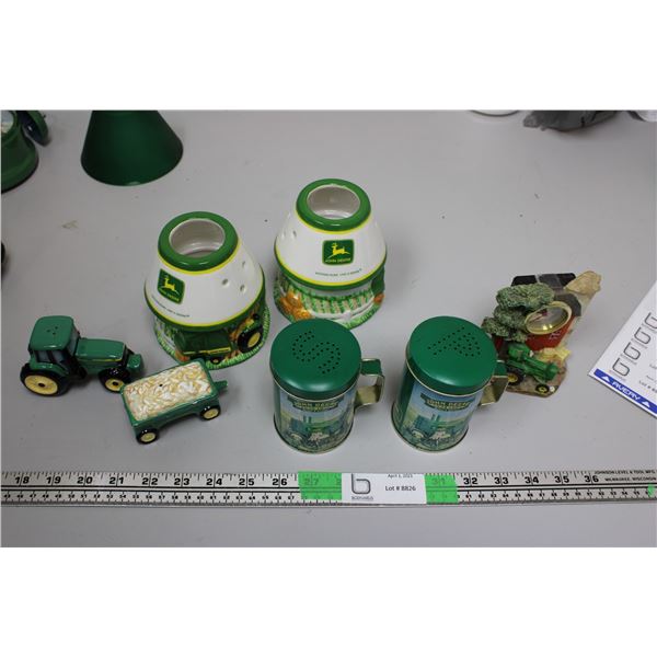 John Deere Salt & Pepper Shakers and Clock