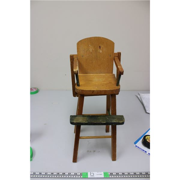 Wooden Children's Chair 21" h x 9" w