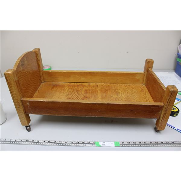 Children Wooden Doll Bed 26" L x 12" W