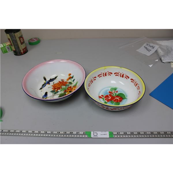 2X THE MONEY - Enamel Ware Large Bowls