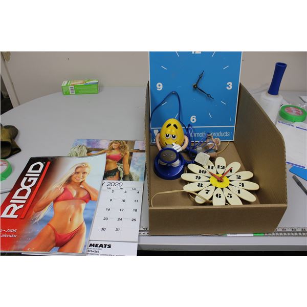 ATLAS AUTOMOTIVE CLOCK, M& M TELEPHONE & OTHER CLOCK