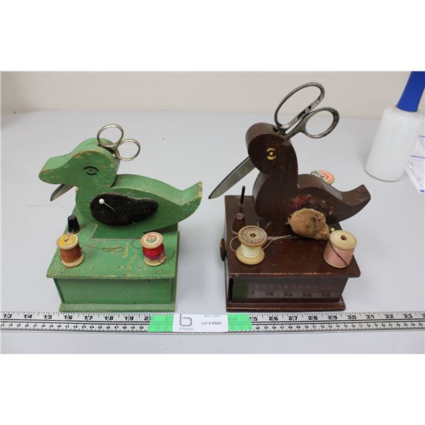 (2X THE MONEY) Handmade primitive sewing boxes