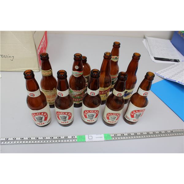 Vintage beer bottles, 5 Calgary bottles