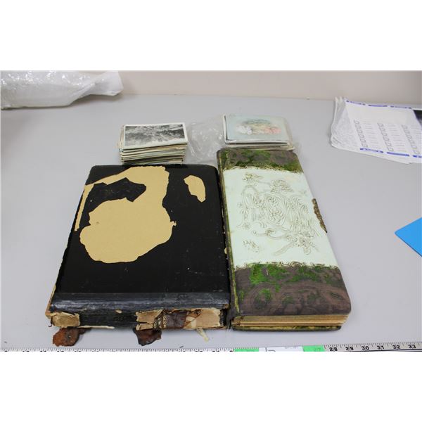 Vintage old photo albums with pictures