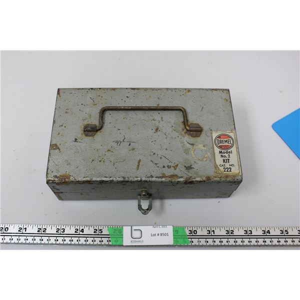 Dremel metal box with glass door knobs and other door knobs