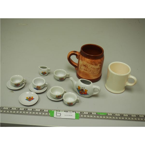 Kids tea set and 2 other cups