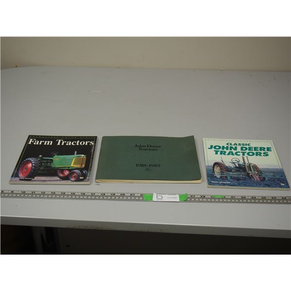 (2) John Deere tractor books and 1 other tractor book