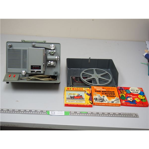 Argus m-500 movie projector with reels