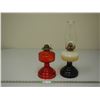 Image 1 : Vintage Colored Oil Lamps (missing 1 chimney)