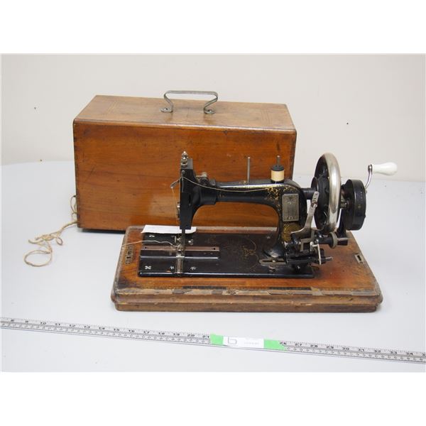 Vintage 1900's Frister and Rossmann Handcrank Sewing Machine and Case