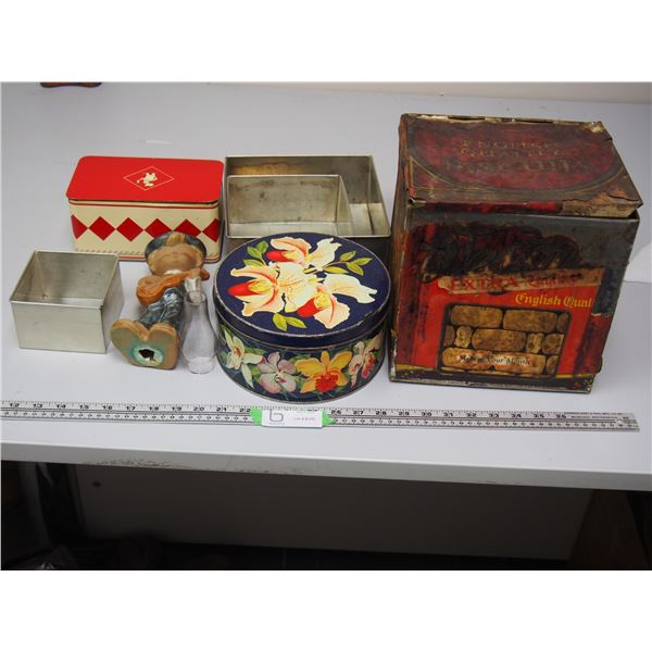 Vintage Collector Tins plus misc