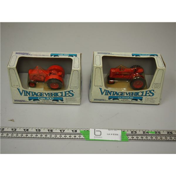 (2X THE MONEY) Ertl Vintage Vehicles Case 500 and Farmall 300 1/43 Scale