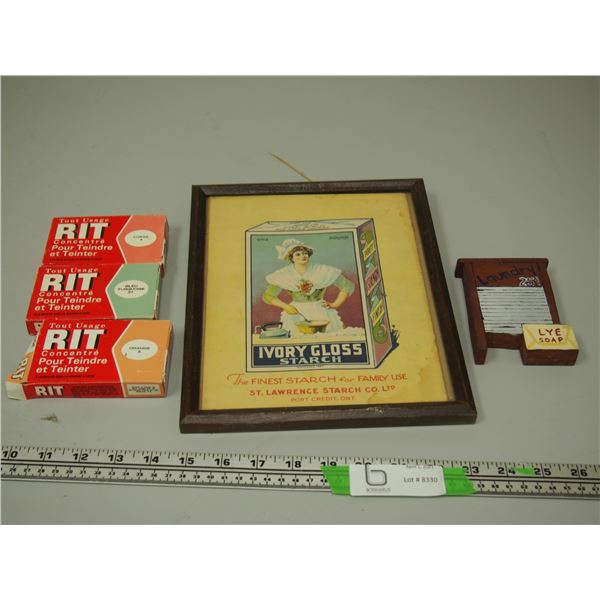 Vintage Picture In Frame plus misc